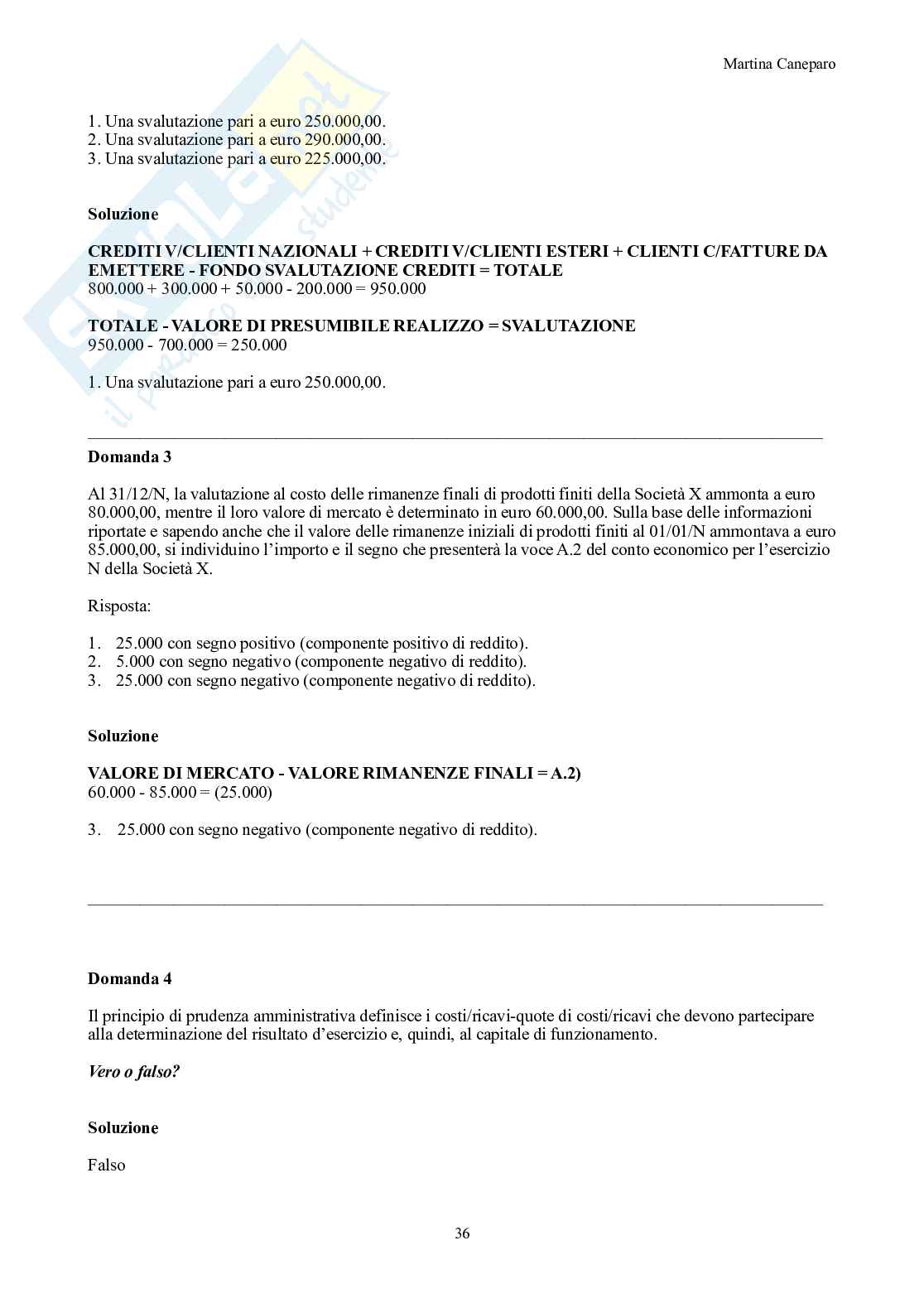 Ragioneria – Parte 3 – 8 appelli d'esame svolti + esercitazioni attivo e passivo Pag. 36