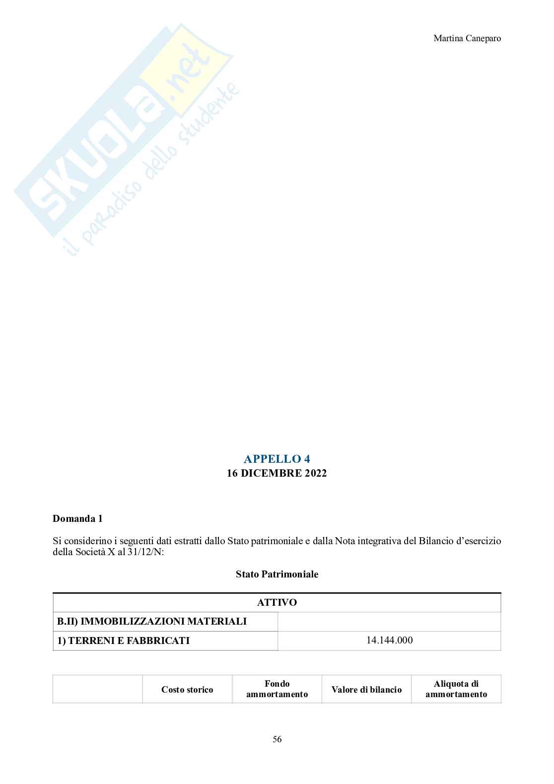 Ragioneria – Parte 3 – 8 appelli d'esame svolti + esercitazioni attivo e passivo Pag. 56
