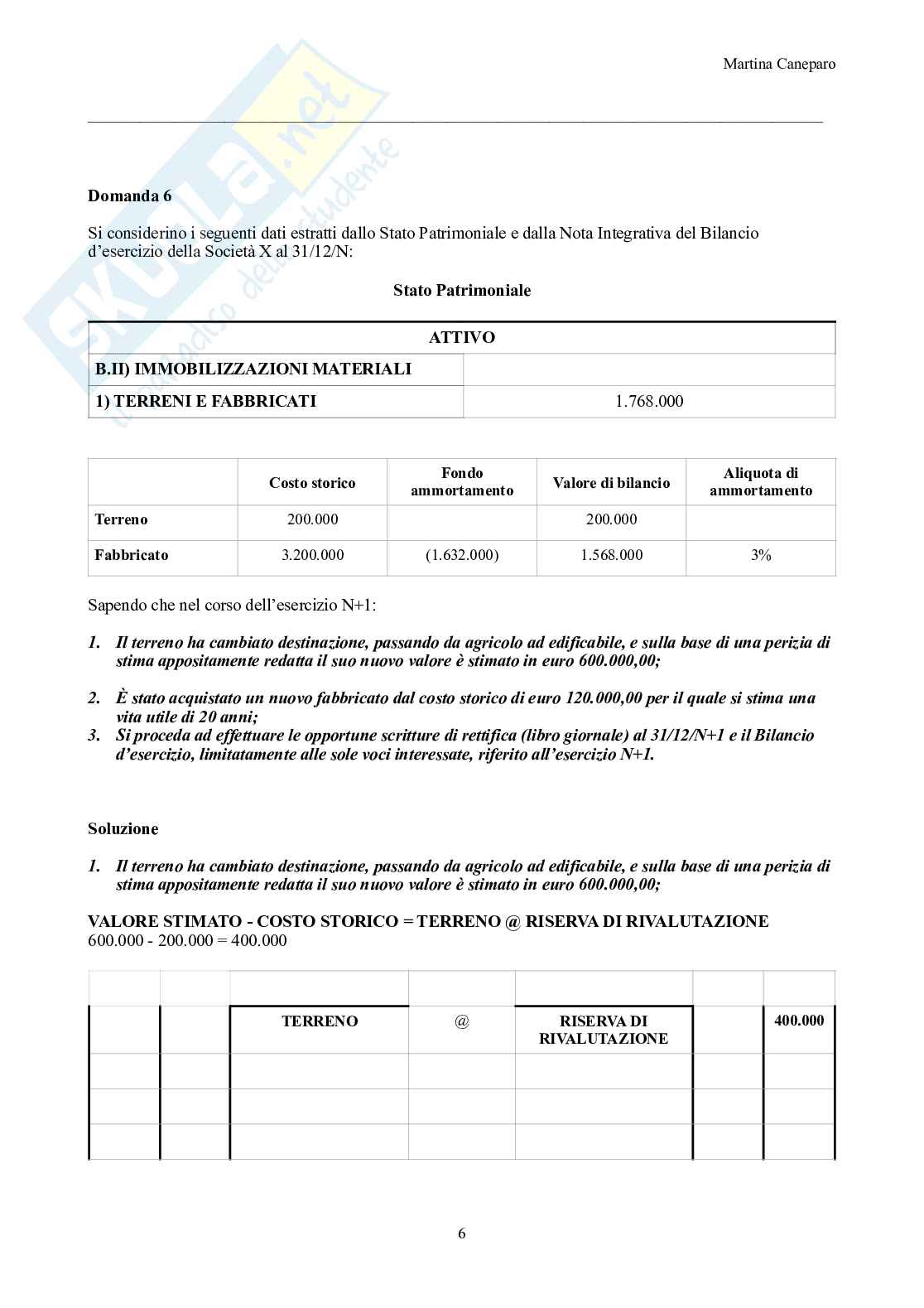 Ragioneria – Parte 3 – 8 appelli d'esame svolti + esercitazioni attivo e passivo Pag. 6