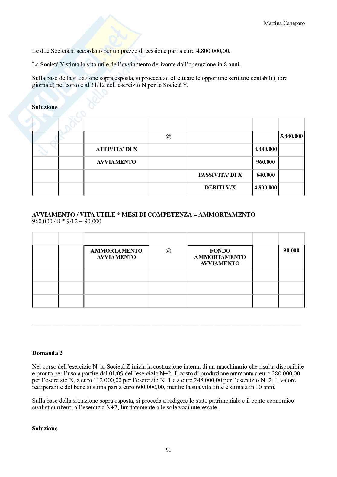 Ragioneria – Parte 3 – 8 appelli d'esame svolti + esercitazioni attivo e passivo Pag. 91