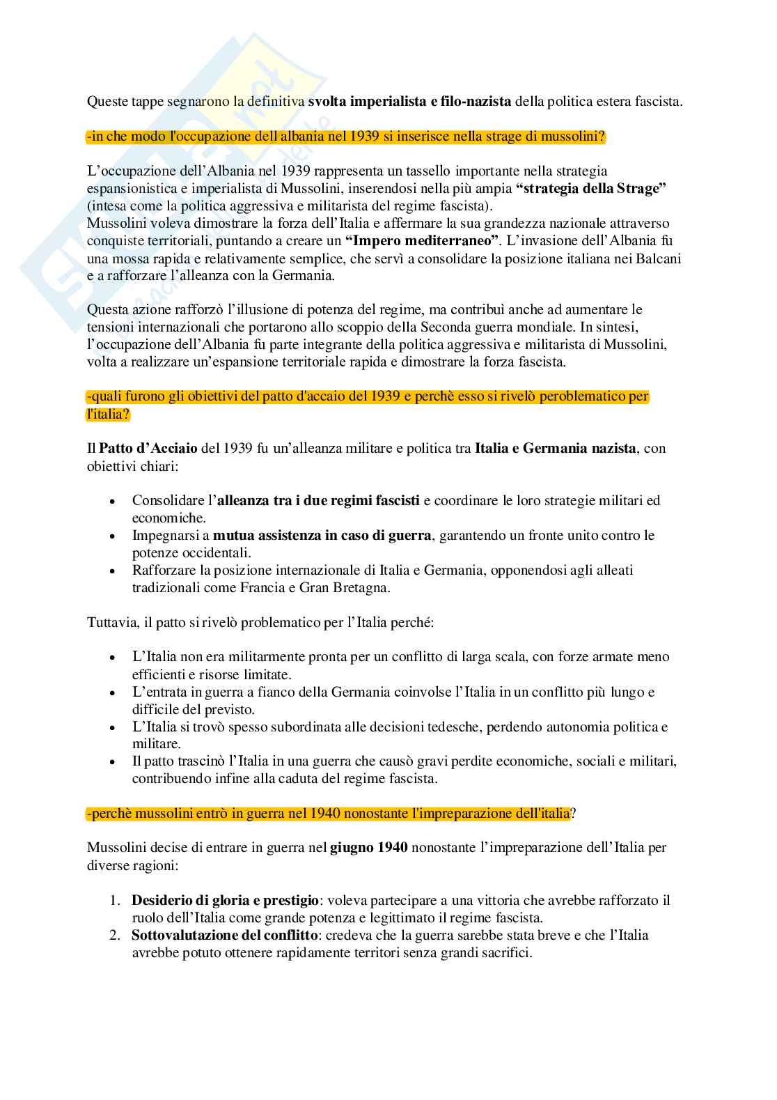 Risposte domande aperte Storia contemporanea aggiornate 2026  Pag. 11