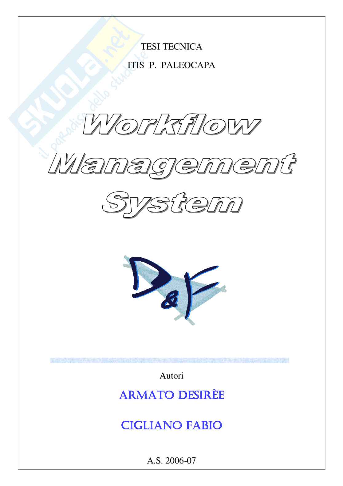 Workflow Management System Pag. 1