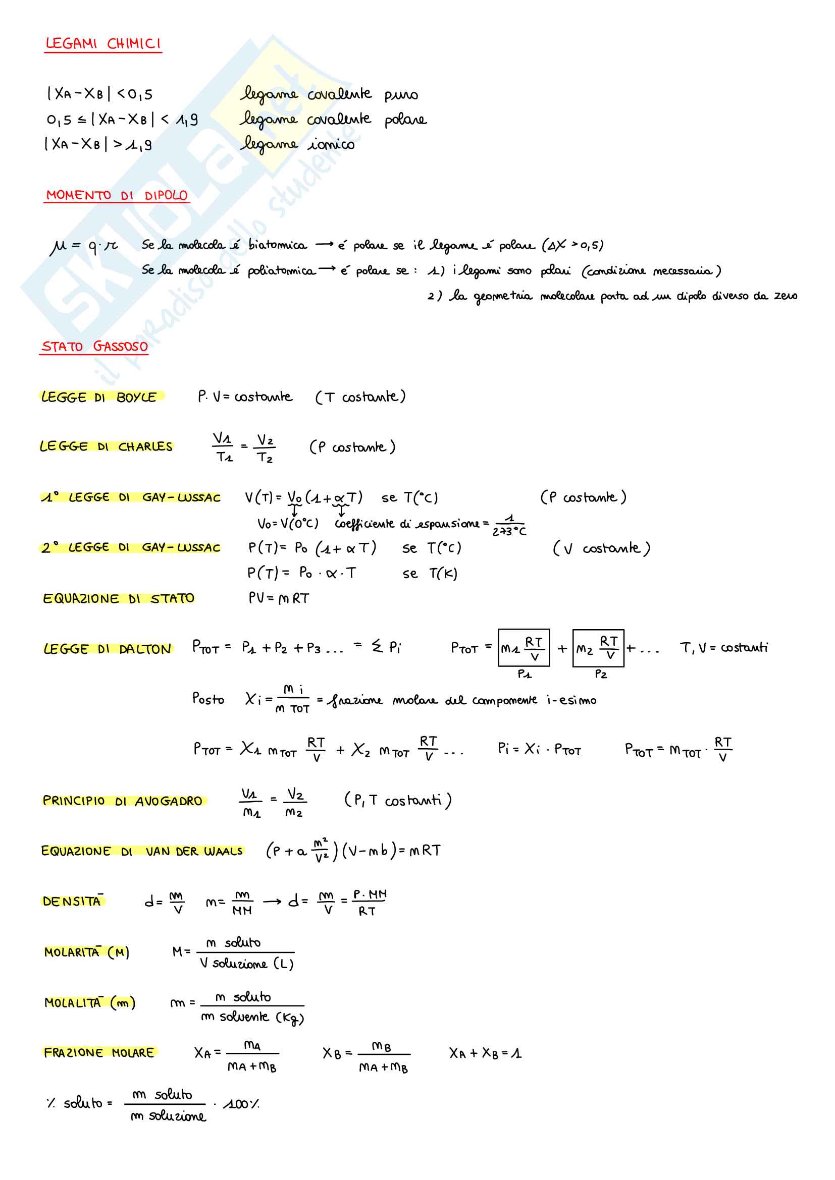 Tutte Le Formule Di Chimica Pdf