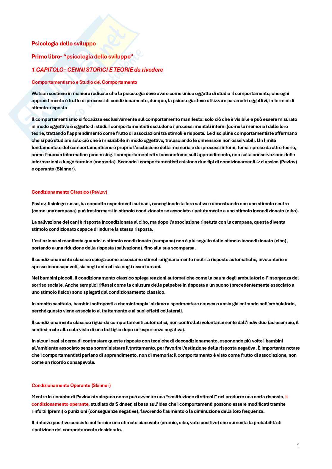 Riassunto esame Fondamenti di Psicologia Dinamica, Prof. Fastame Maria Chiara, libro consigliato Psicologia dello sviluppo, Gini, Lanfranchi, Vianello Pag. 1