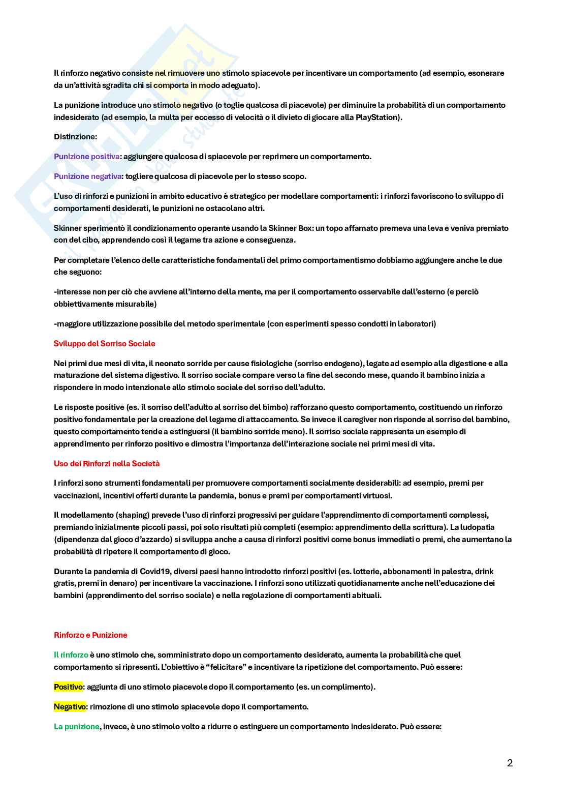 Riassunto esame Fondamenti di Psicologia Dinamica, Prof. Fastame Maria Chiara, libro consigliato Psicologia dello sviluppo, Gini, Lanfranchi, Vianello Pag. 2