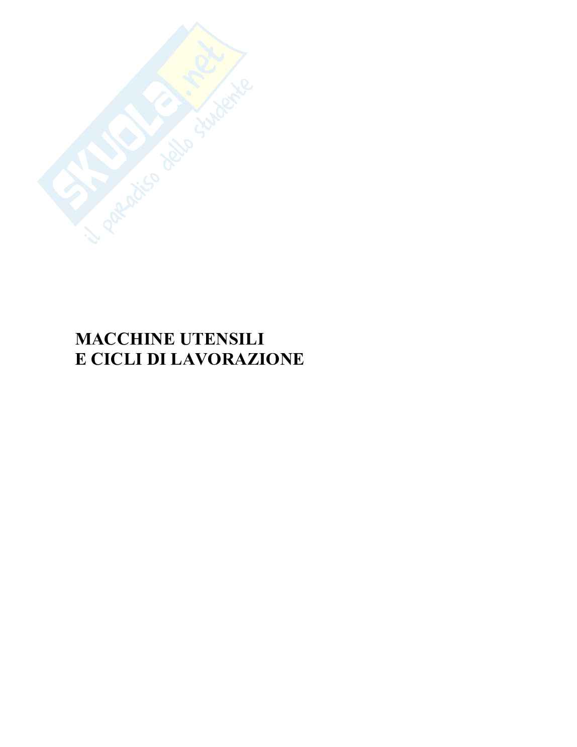 Appunti sui cicli di lavorazione e sull'asportazione di truciolo  Pag. 1
