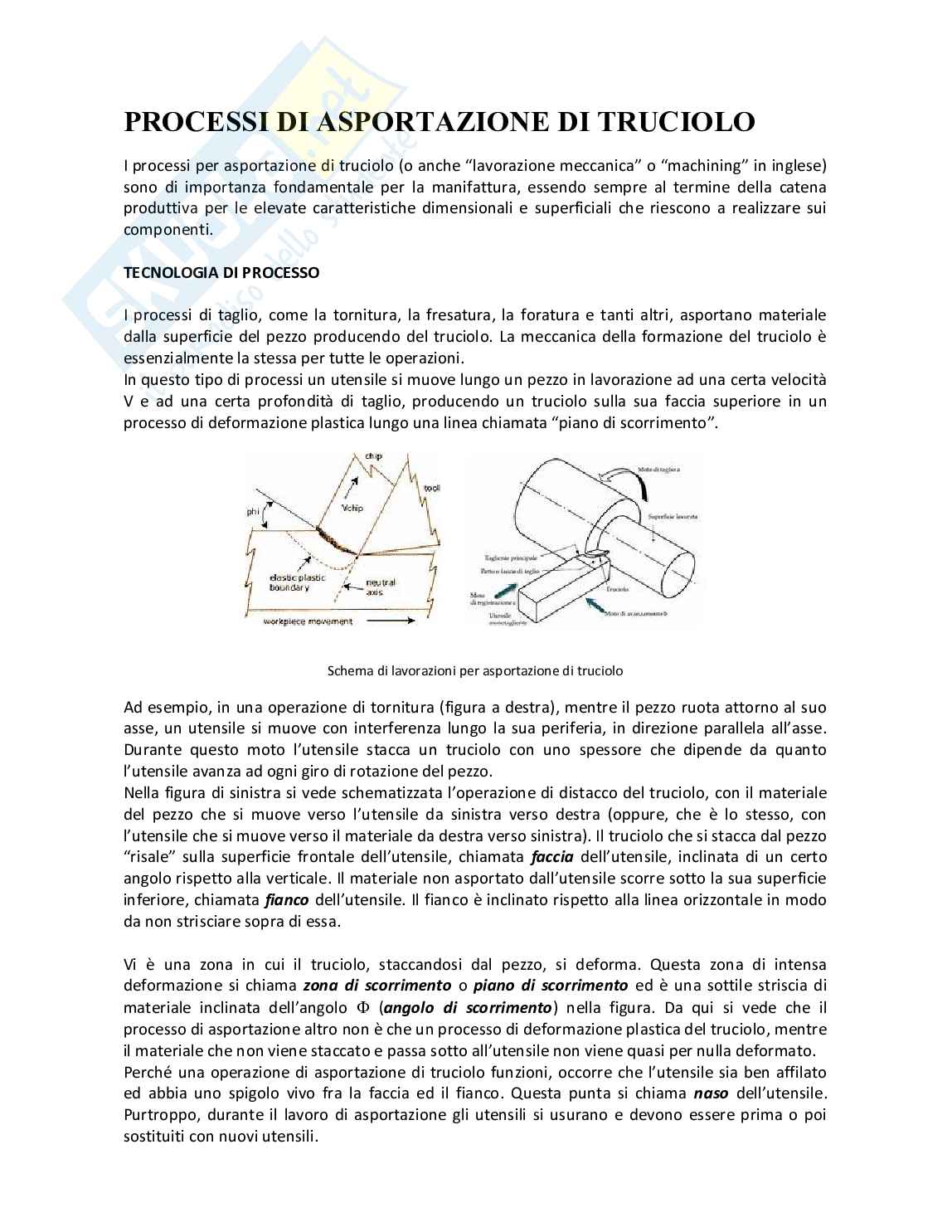 Appunti sui cicli di lavorazione e sull'asportazione di truciolo  Pag. 2