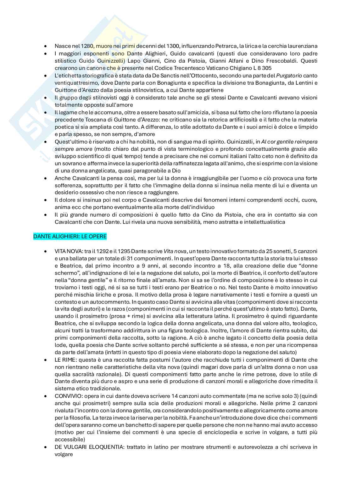 Appunti della parte teorica di Antologia della letteratura italiana Pag. 2