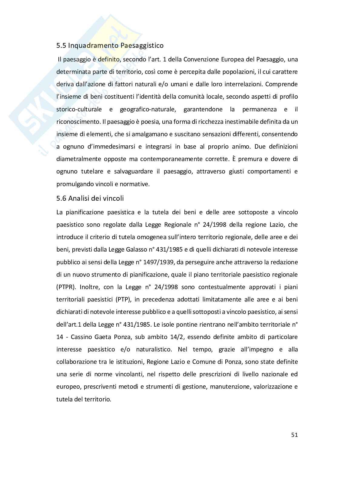 Analisi di conoscenza e ipotesi di adeguamento funzionale del fabbricato denominato “Semaforo del Monte Guardia” in Ponza Pag. 51