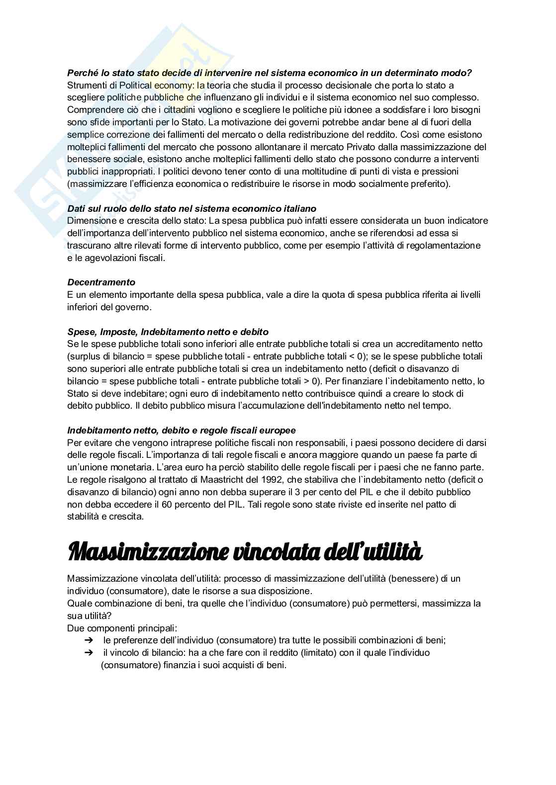 Riassunto esame Scienza delle finanze, Prof. Scabrosetti Simona, libro consigliato Scienza delle finanze, Scabrosetti Pag. 2
