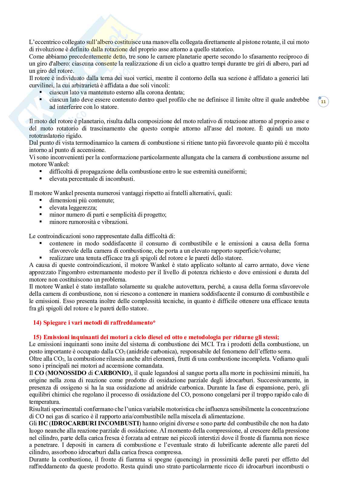 Risposte a domande aperte Motori a combustione interna Pag. 11