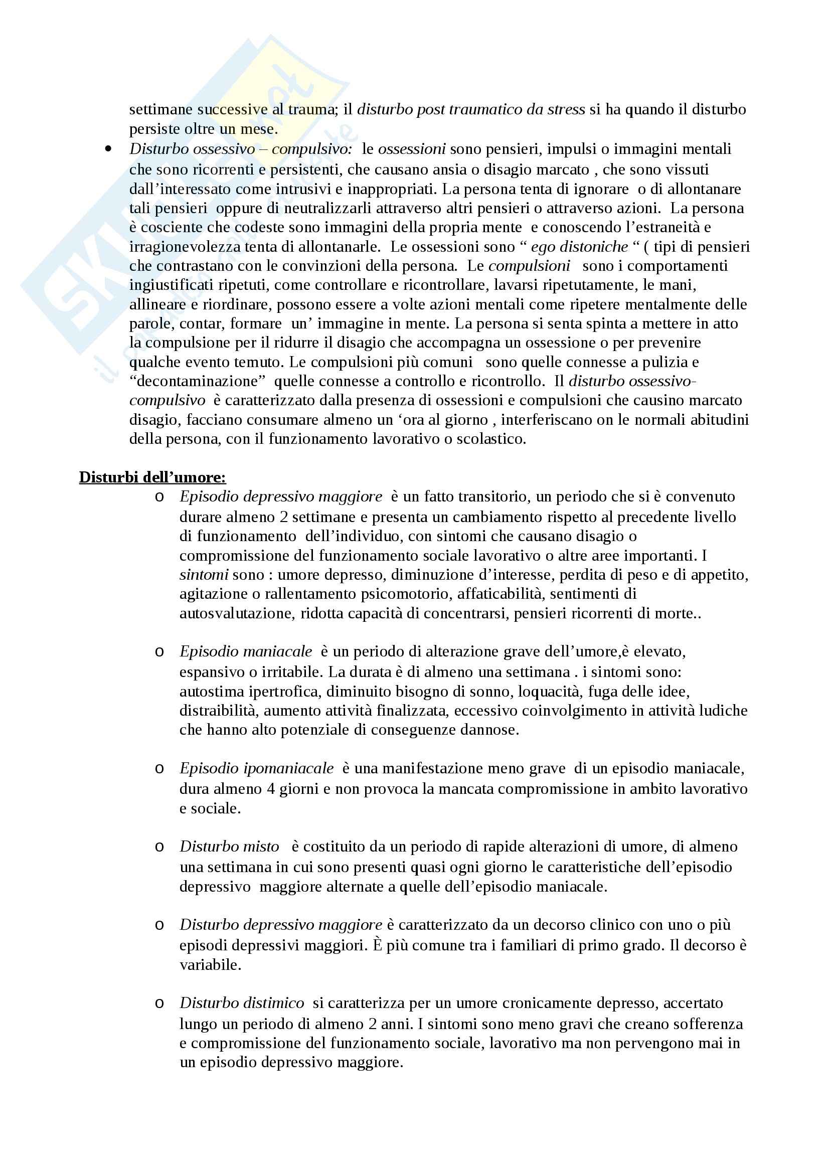 Riassunto esame Psicodiagnostica, prof. Lombardo, libro consigliato Psicologia clinica, Cornoldi Pag. 11