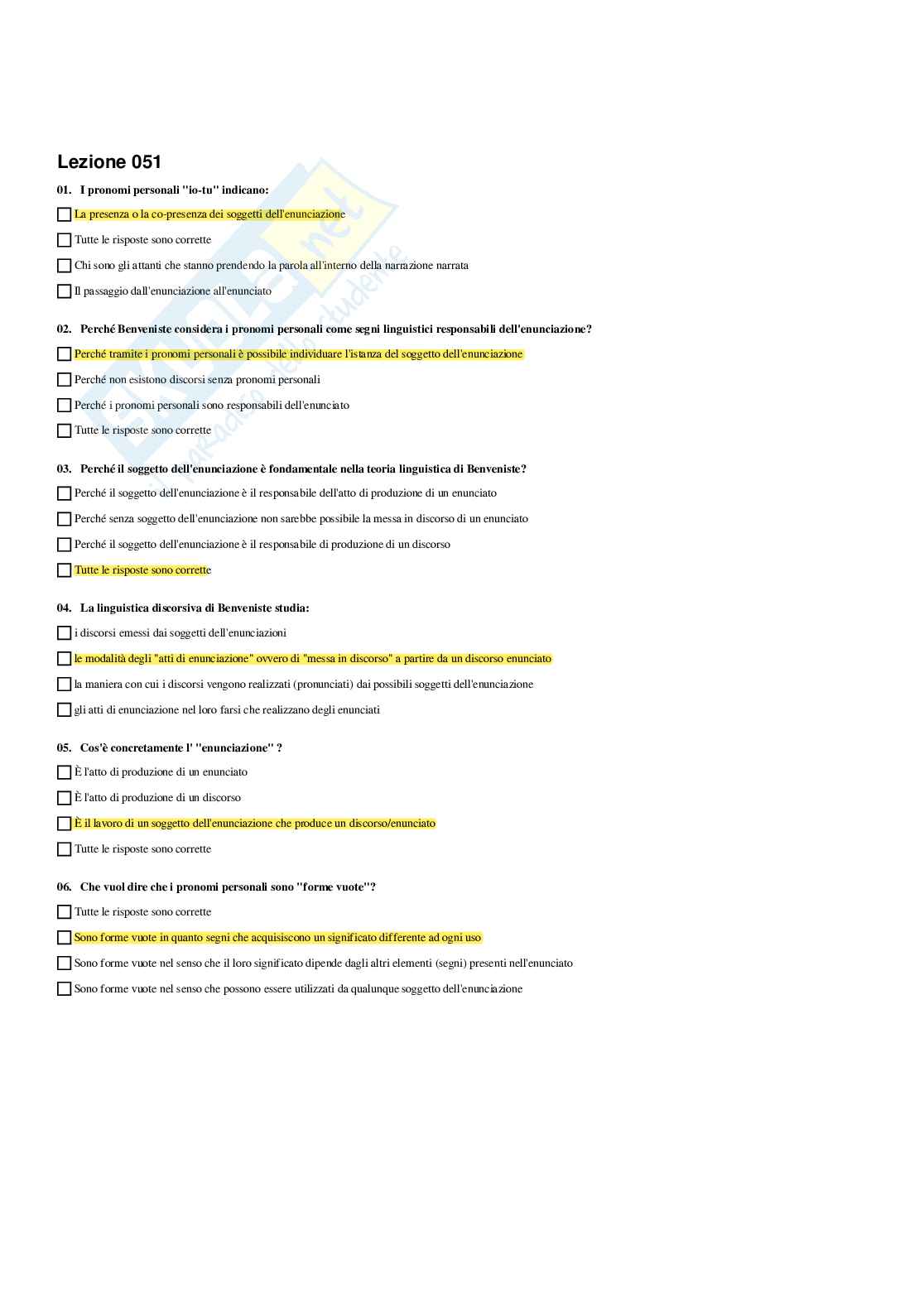 Paniere Semiotica e filosofia dei linguaggi - Risposte multiple - aggiornato (2026) Pag. 46