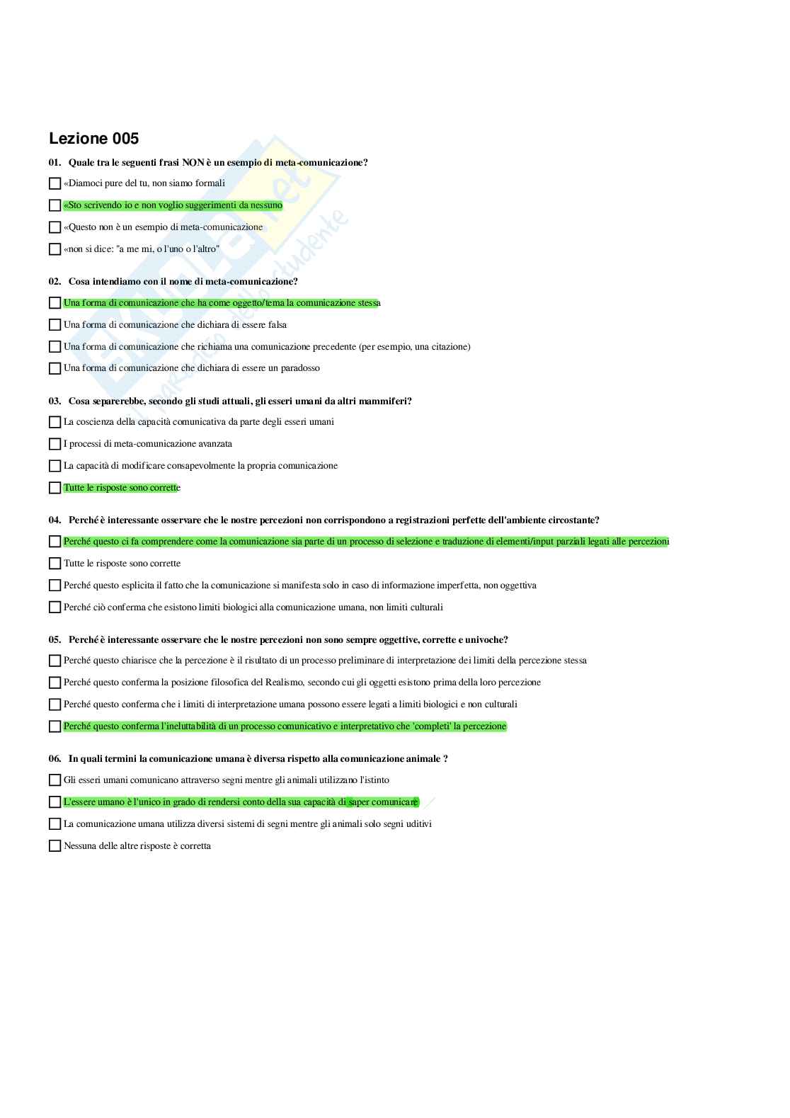 Paniere Semiotica e filosofia dei linguaggi - Risposte multiple - aggiornato (2026) Pag. 6