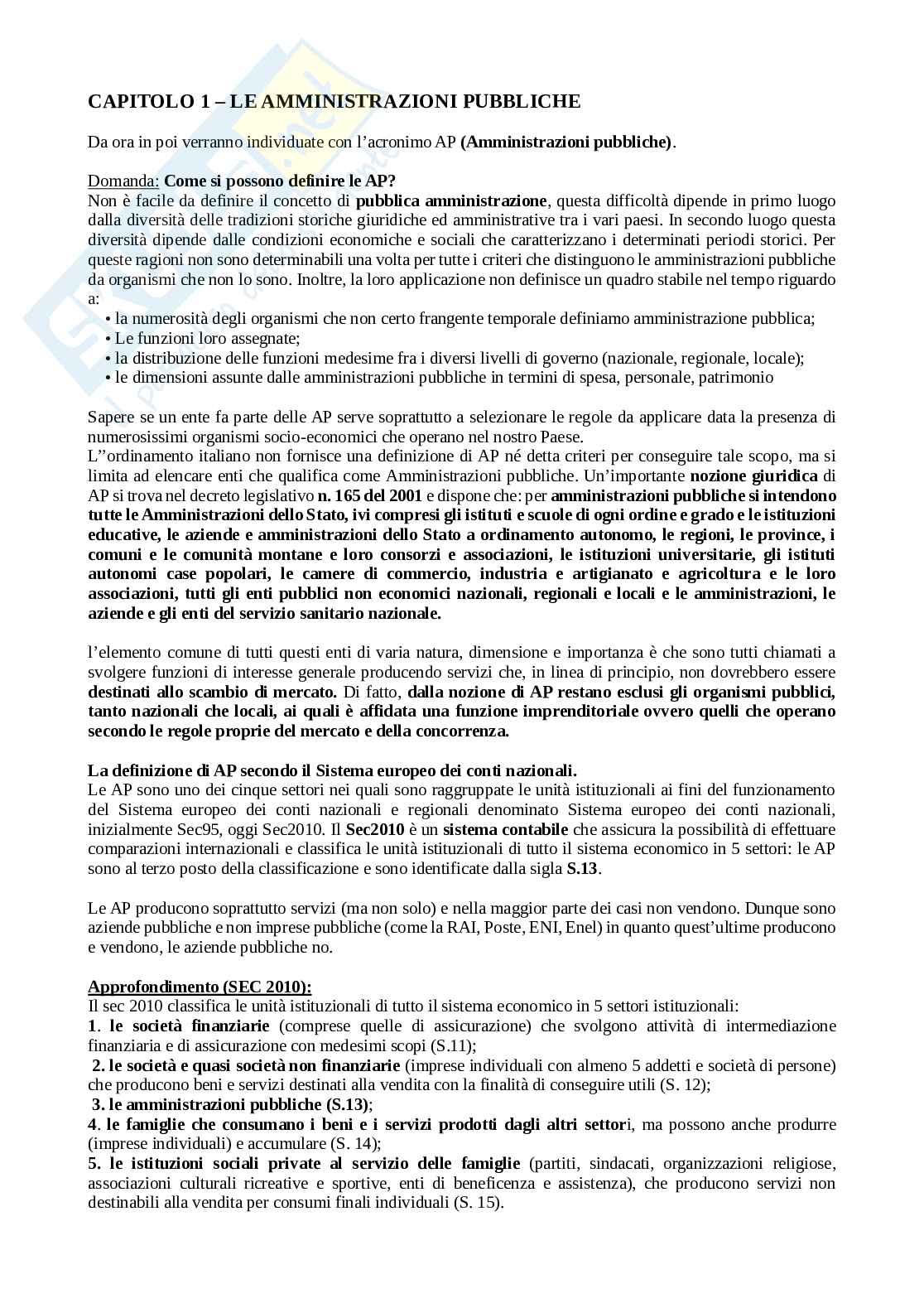 Riassunto esame Economia delle aziende e delle amministrazioni pubbliche, Prof. Mussari Riccardo, libro consigliato Economia delle Amministrazioni Pubbliche, Riccardo Mussari Pag. 1
