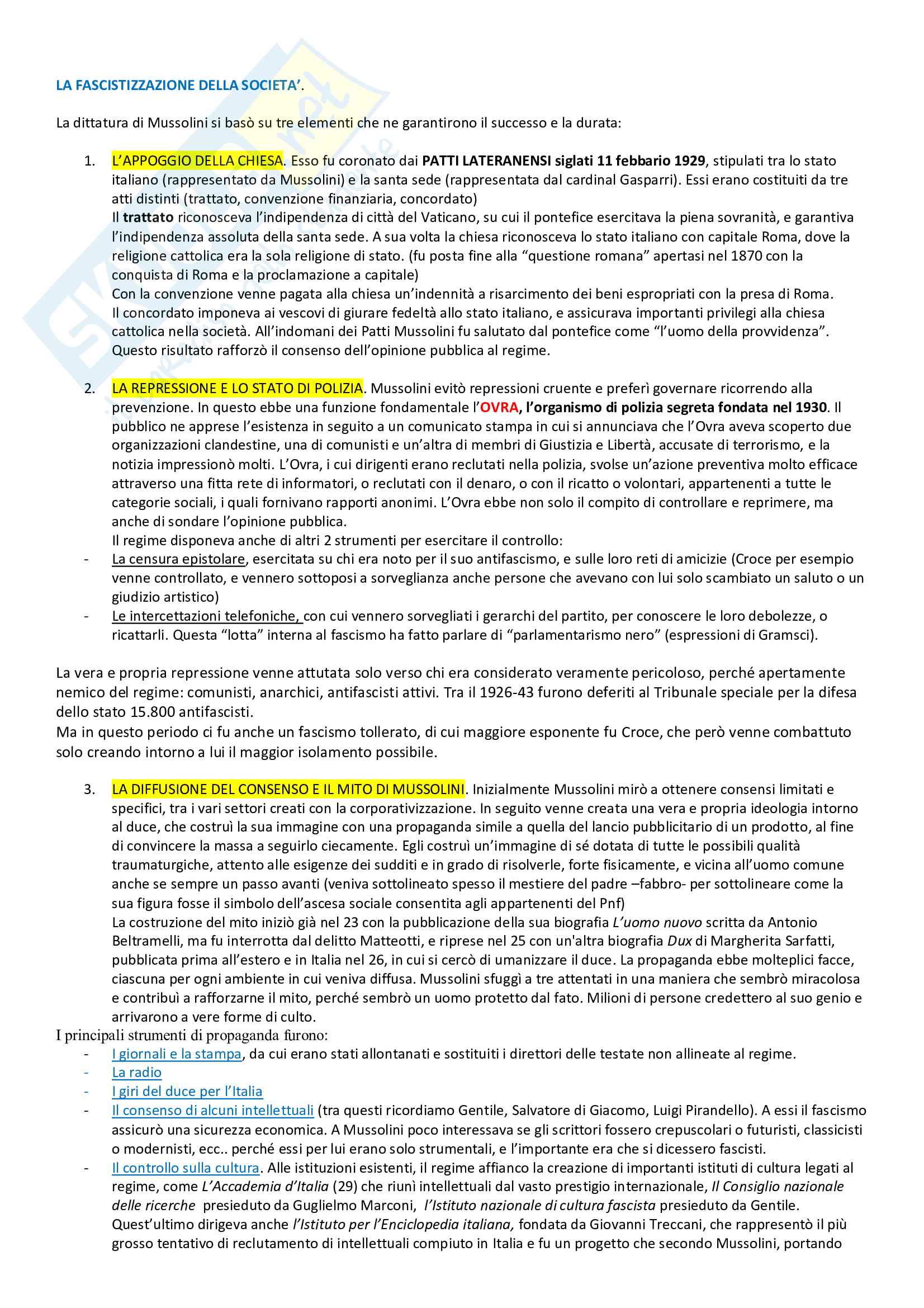 Sintesi Storia d'Italia dall'Unità a oggi Pag. 36
