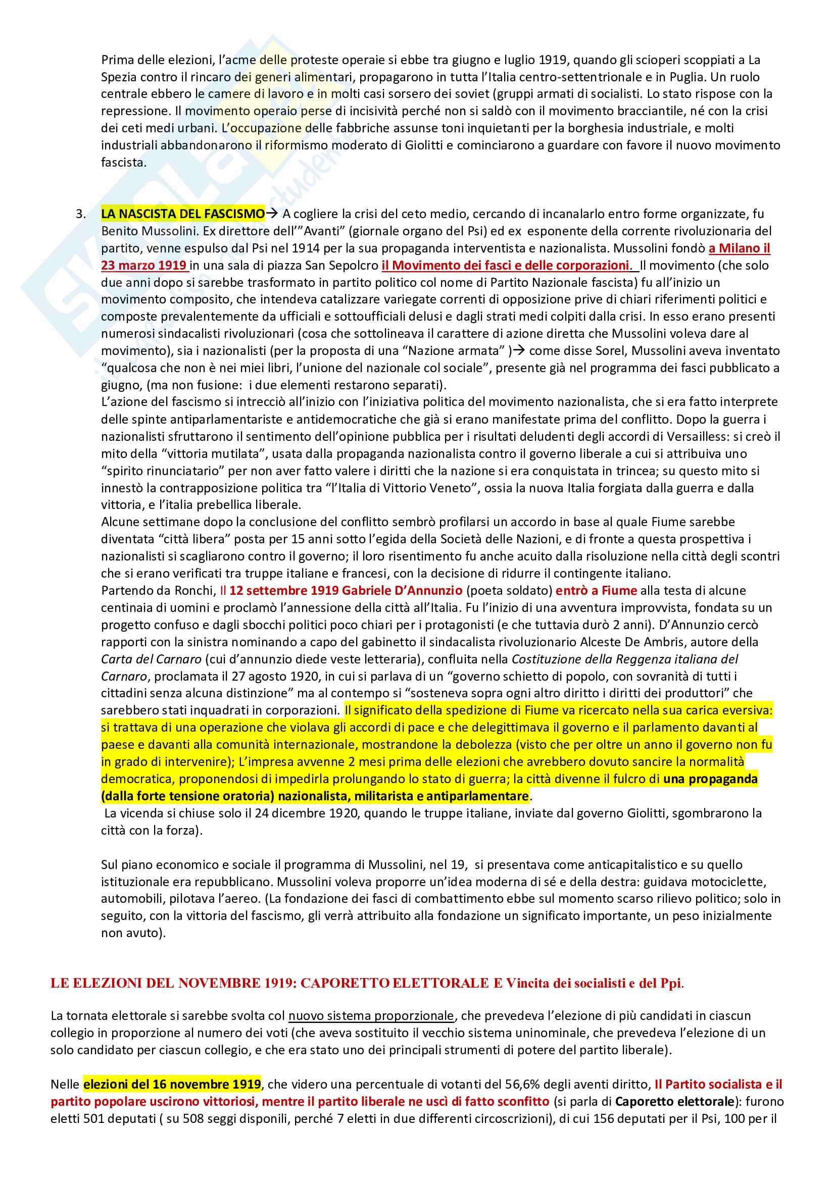 Sintesi Storia d'Italia dall'Unità a oggi