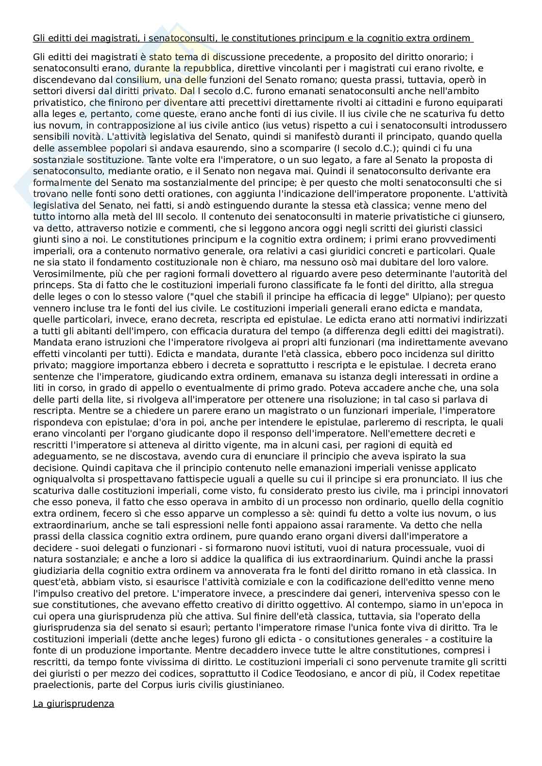 Riassunto esame Istituzioni di diritto romano, Prof. Navarra Maria Luisa, libro consigliato Istituzioni di diritto romano, Marrone Pag. 11