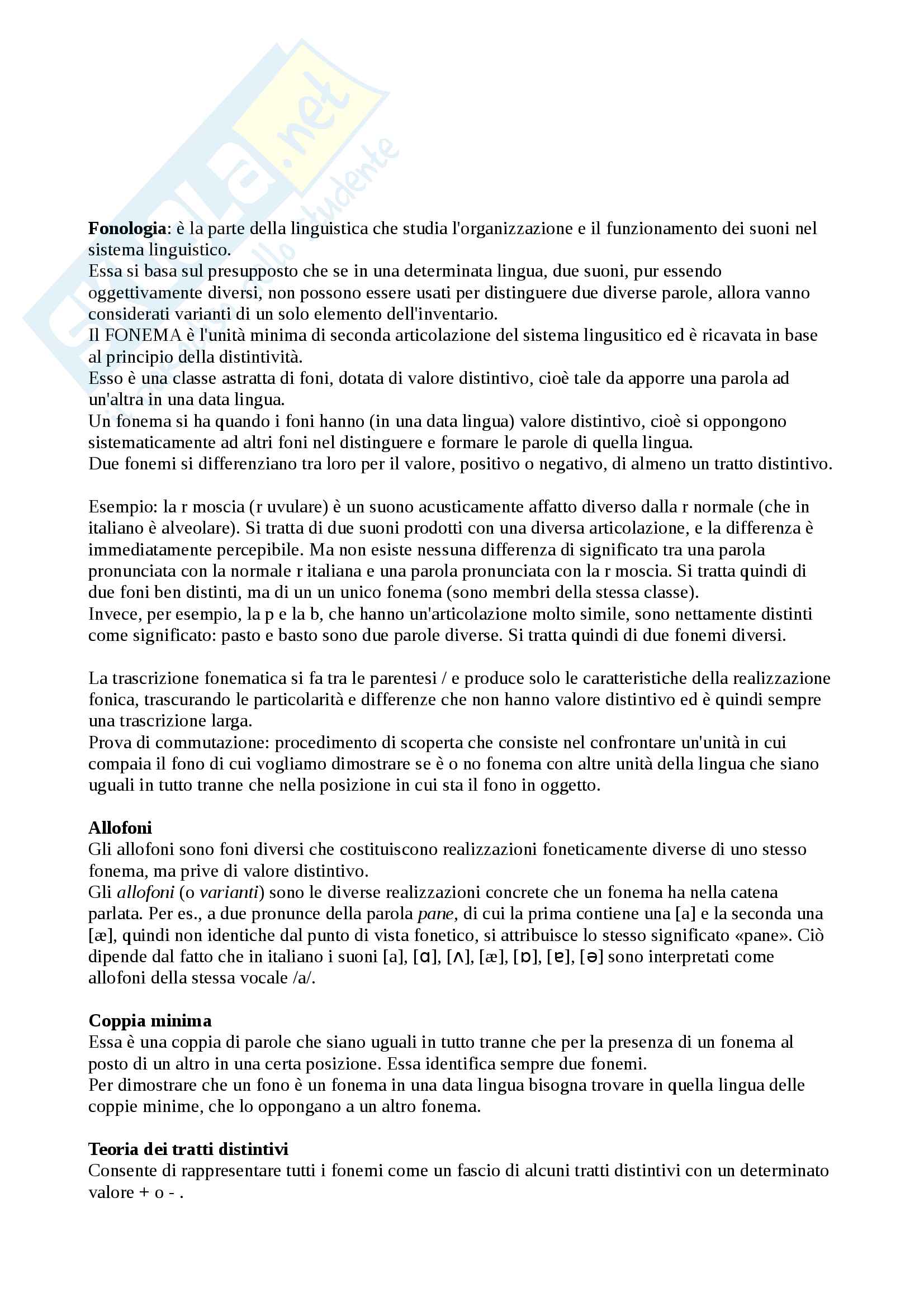Riassunto di fonetica e fonologia, esame di linguistica generale, libro consigliato "I suoni delle lingue I suoni dell'italiano" di P. Maturi Pag. 11