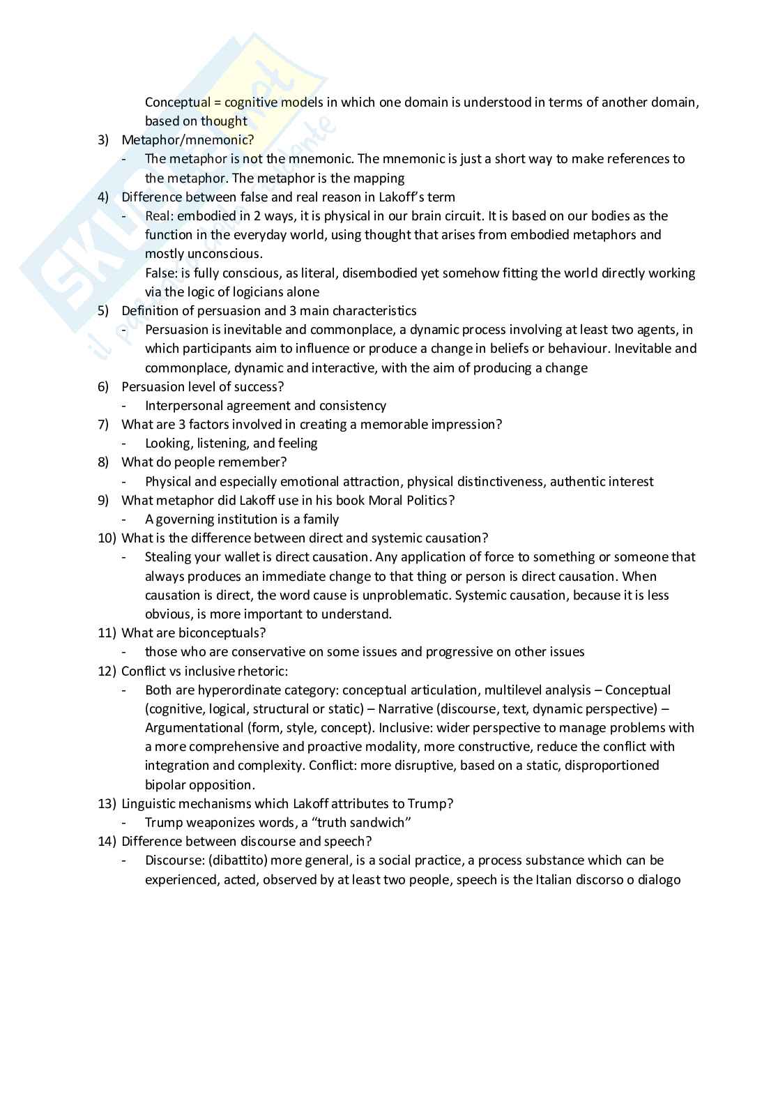 Domande esempio prova Lingua inglese Pag. 6