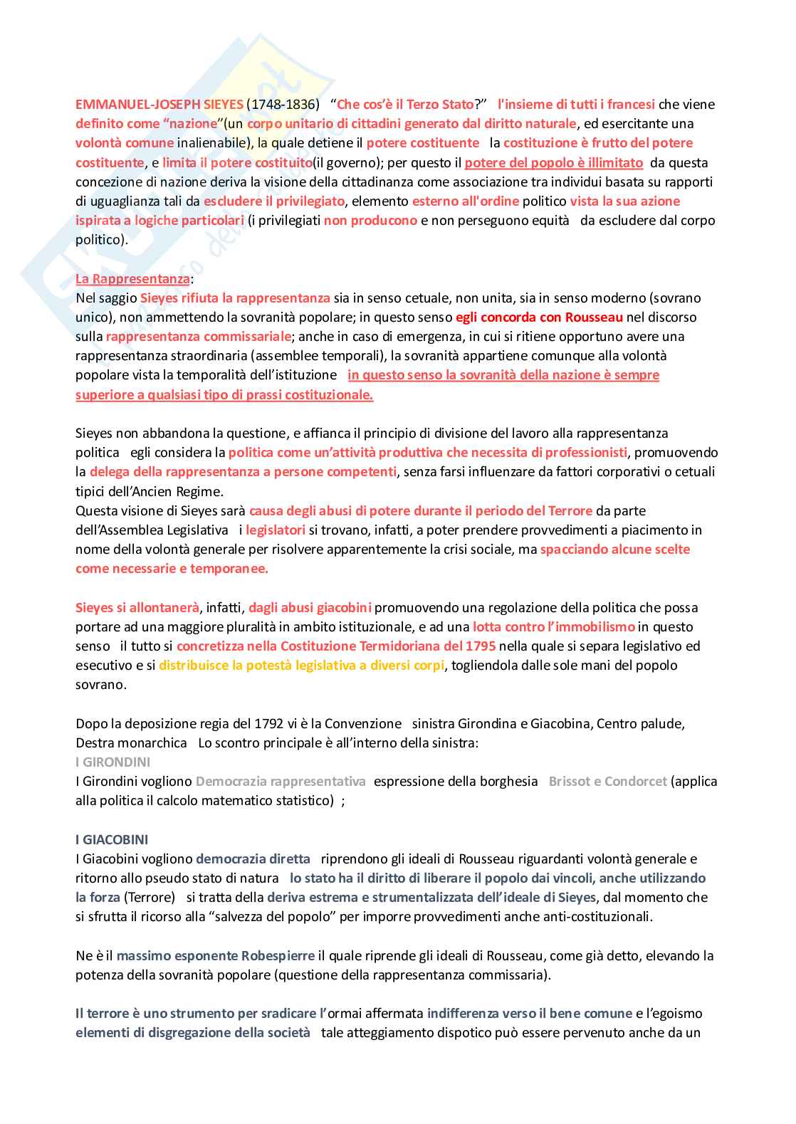 Riassunto esame Storia delle dottrine politiche, Prof. Del Vecchio Antonio, libro consigliato Storia del pensiero politico, Carlo Galli Pag. 41