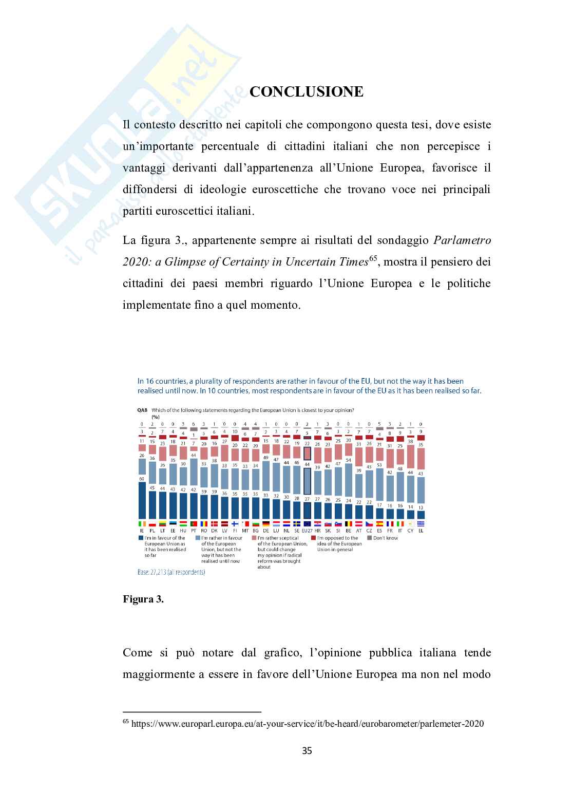 L’euroscetticismo e i principali partiti euroscettici italiani: Lega, Fratelli d’Italia e Movimento 5 Stelle  Pag. 36