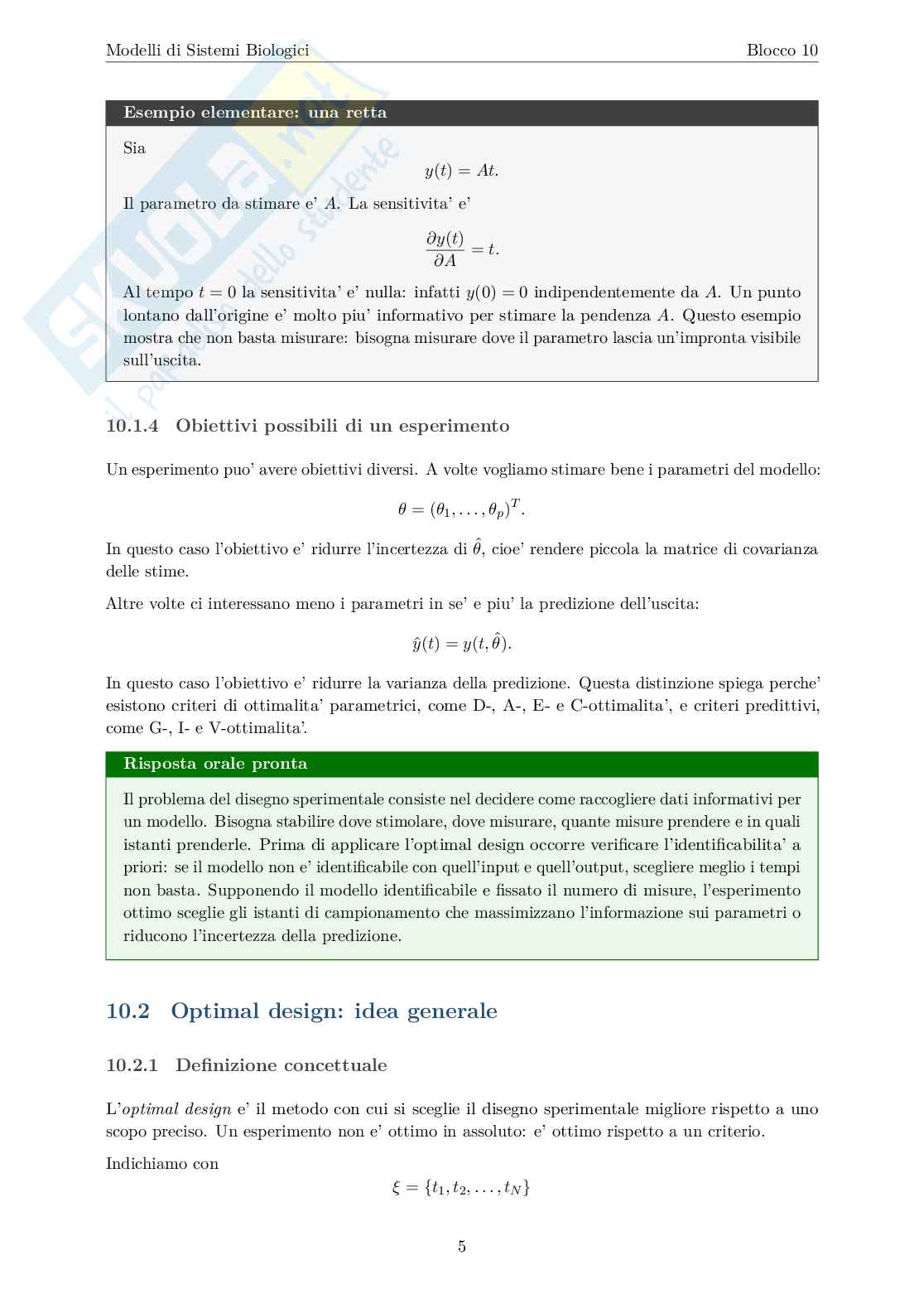 Blocco 10: esperimento ottimo Pag. 6