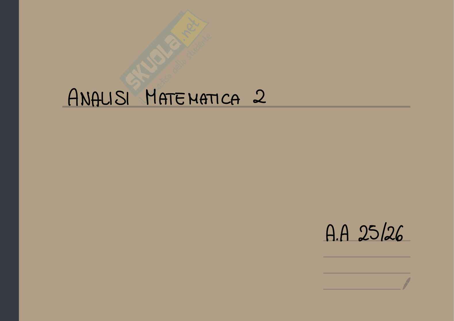 Appunti Analisi matematica 2 - Parte 1 Pag. 1