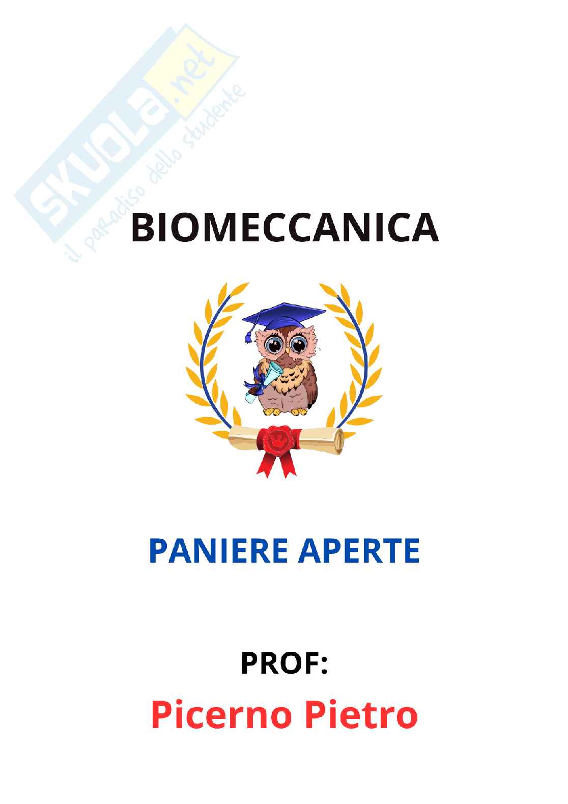 Paniere Biomeccanica - (2026) - Risposte aperte corrette  Pag. 1