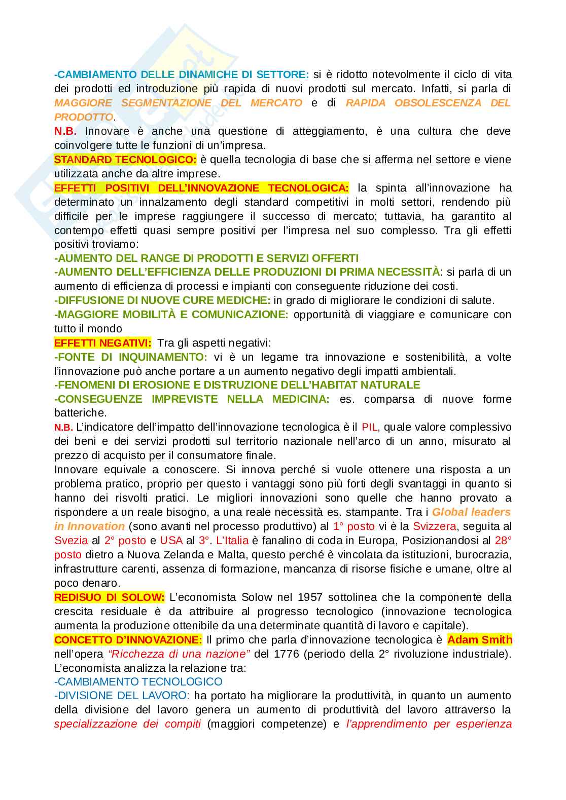 Management dell'innovazione Pag. 2
