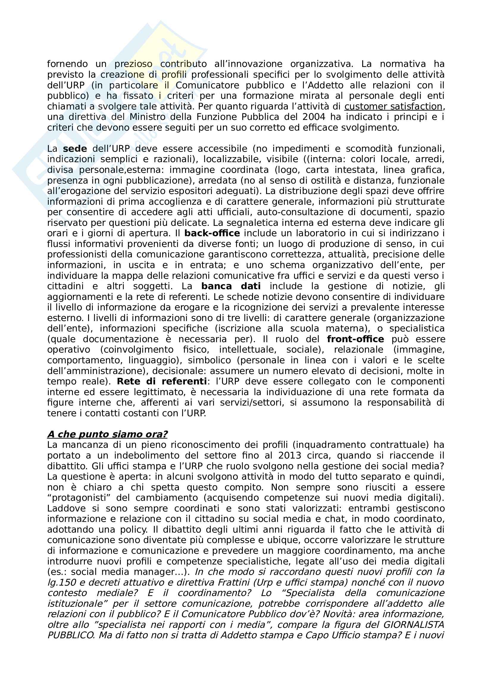 Riassunto esame comunicazione pubblica, prof. Ducci, libro consigliato Relazionalità consapevole, Ducci Pag. 26