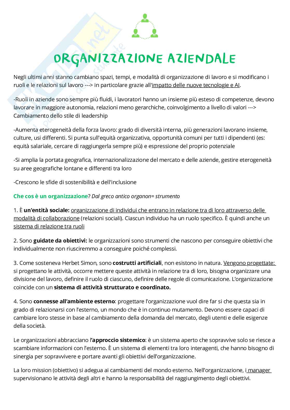 Riassunto esame Organizzazione aziendale, Prof. Isari Daniela, libro consigliato Comportamento organizzativo. Conoscere e sviluppare competenze organizzative, Pearson, 2021 (Capitoli 1, 4, 6, 7, 8, 9, 10, 11, 14, 15S, Bins. Juge, Bodega Pag. 1