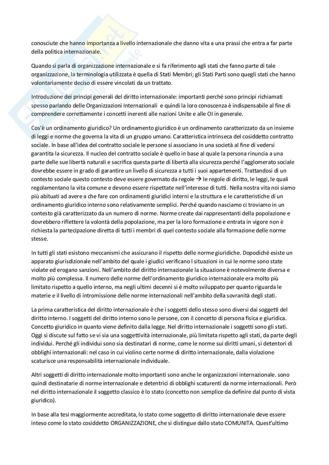 Organizzazione internazionale Pag. 2
