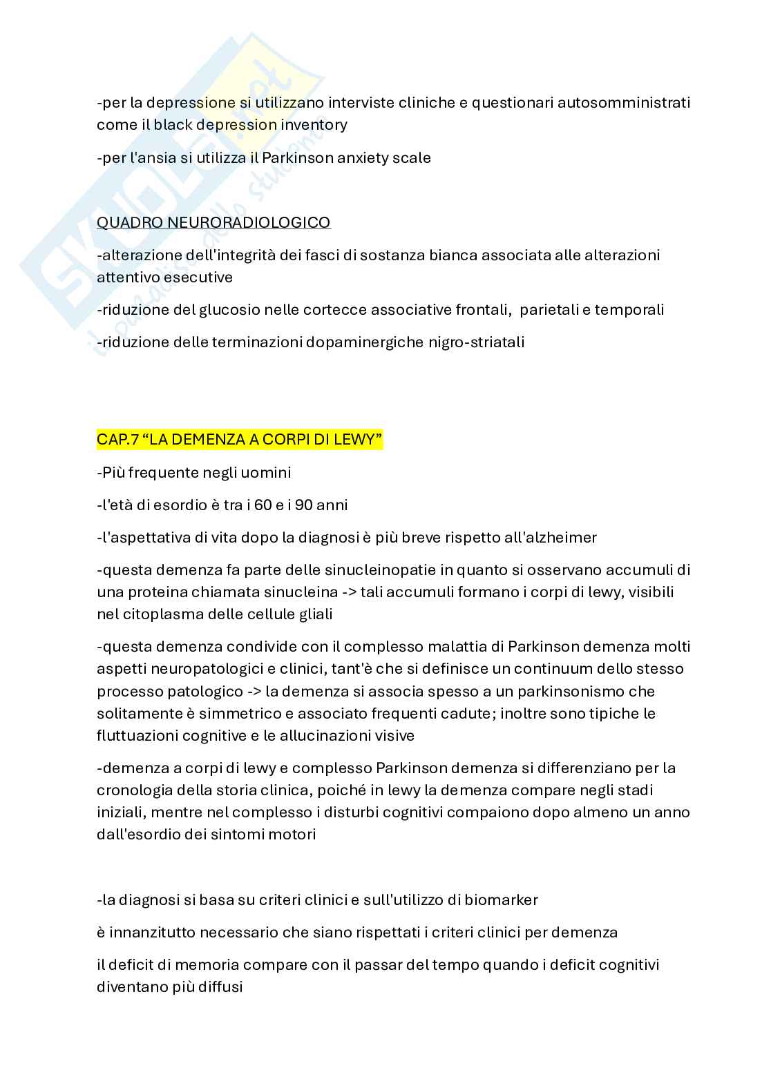 Riassunto esame Benessere nell'invecchiamento, Prof. Marra Camillo, libro consigliato Neuropsicologia delle demenze, Papagno Costanza, Nadia Bolognini Pag. 16