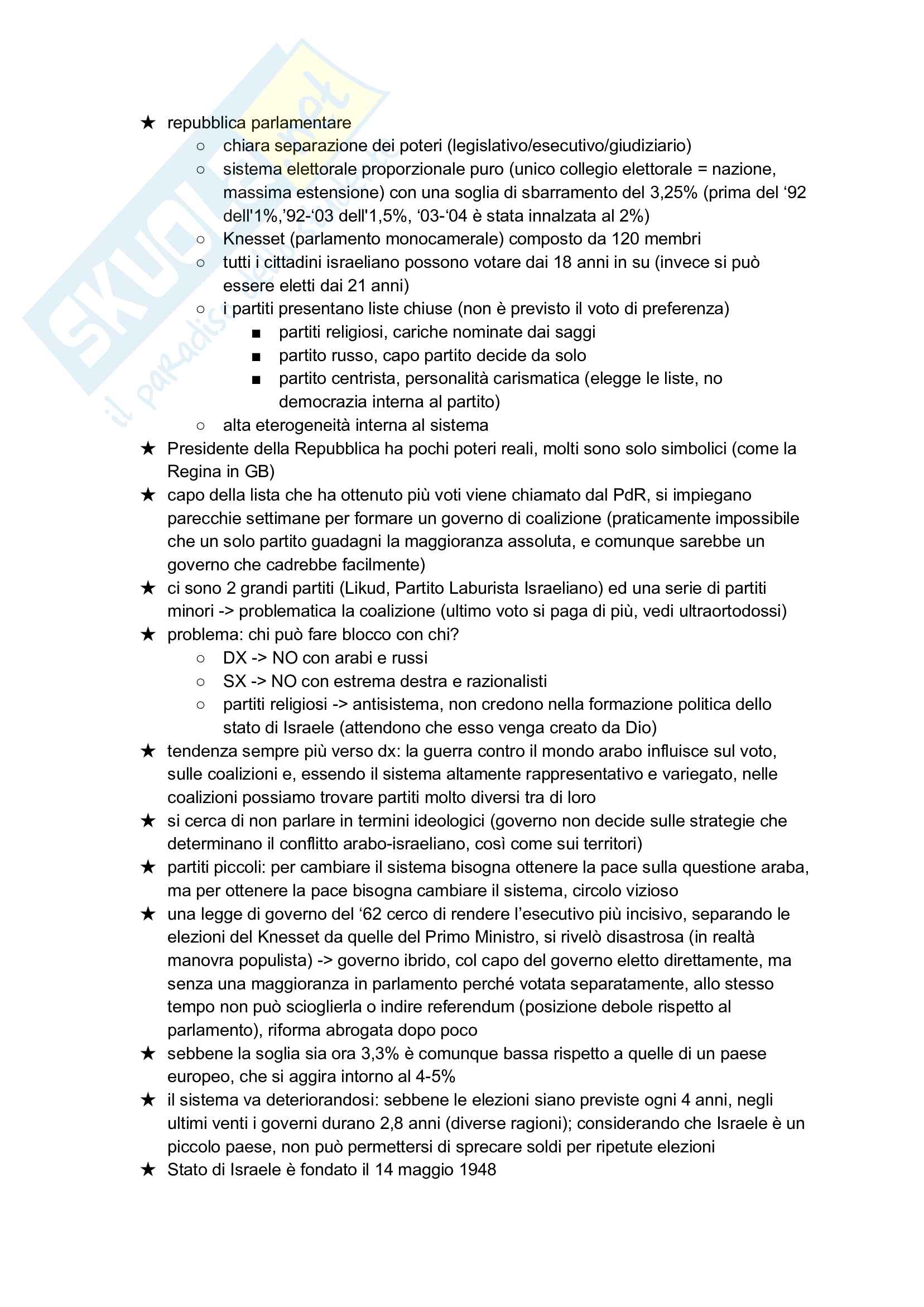 Appunti Politica comparata + Schema fratture (Lipset/Rokkan) Pag. 26