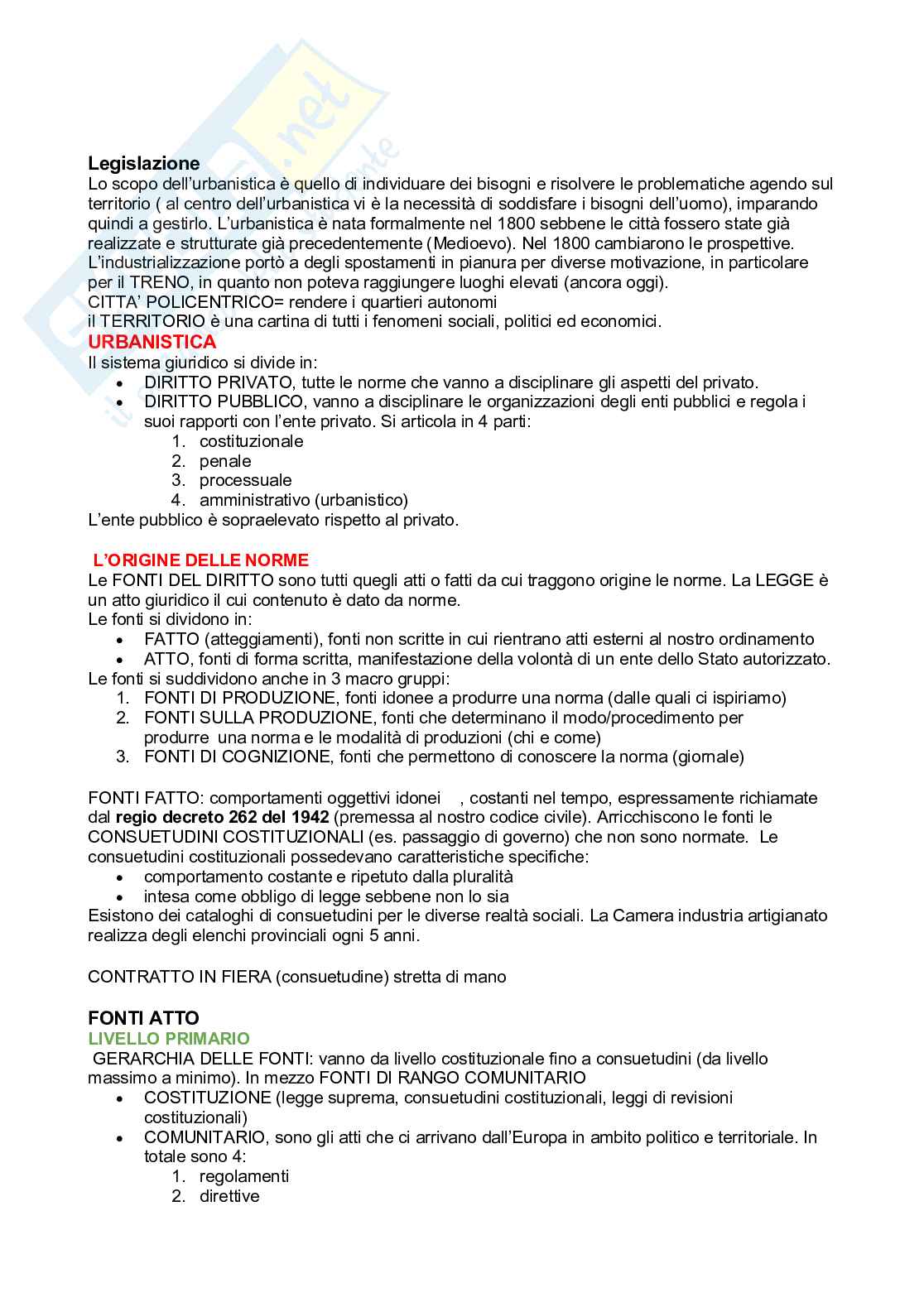 Appunti Legislazione urbanistica delle opere pubbliche e normative edilizie Pag. 1