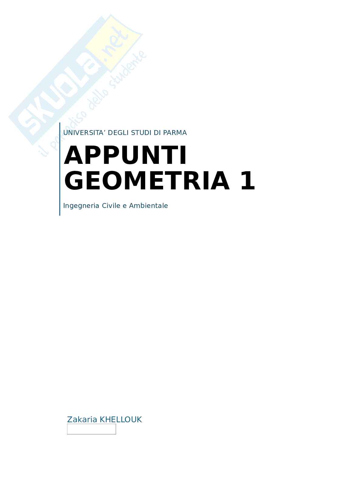 Teoria per svolgere esercizi dei compitini di Geometria Pag. 1