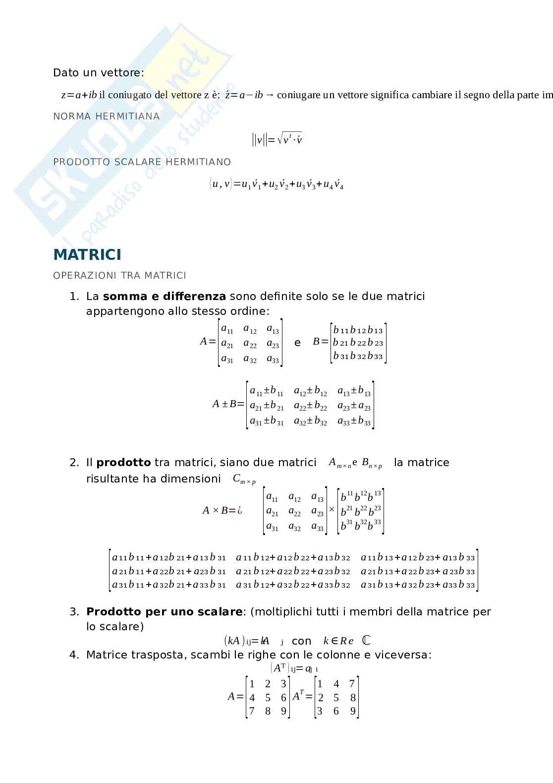 Teoria per svolgere esercizi dei compitini di Geometria Pag. 6