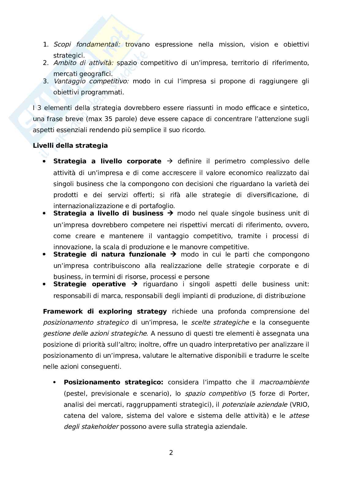 Riassunti Strategia e Politica aziendale Pag. 2