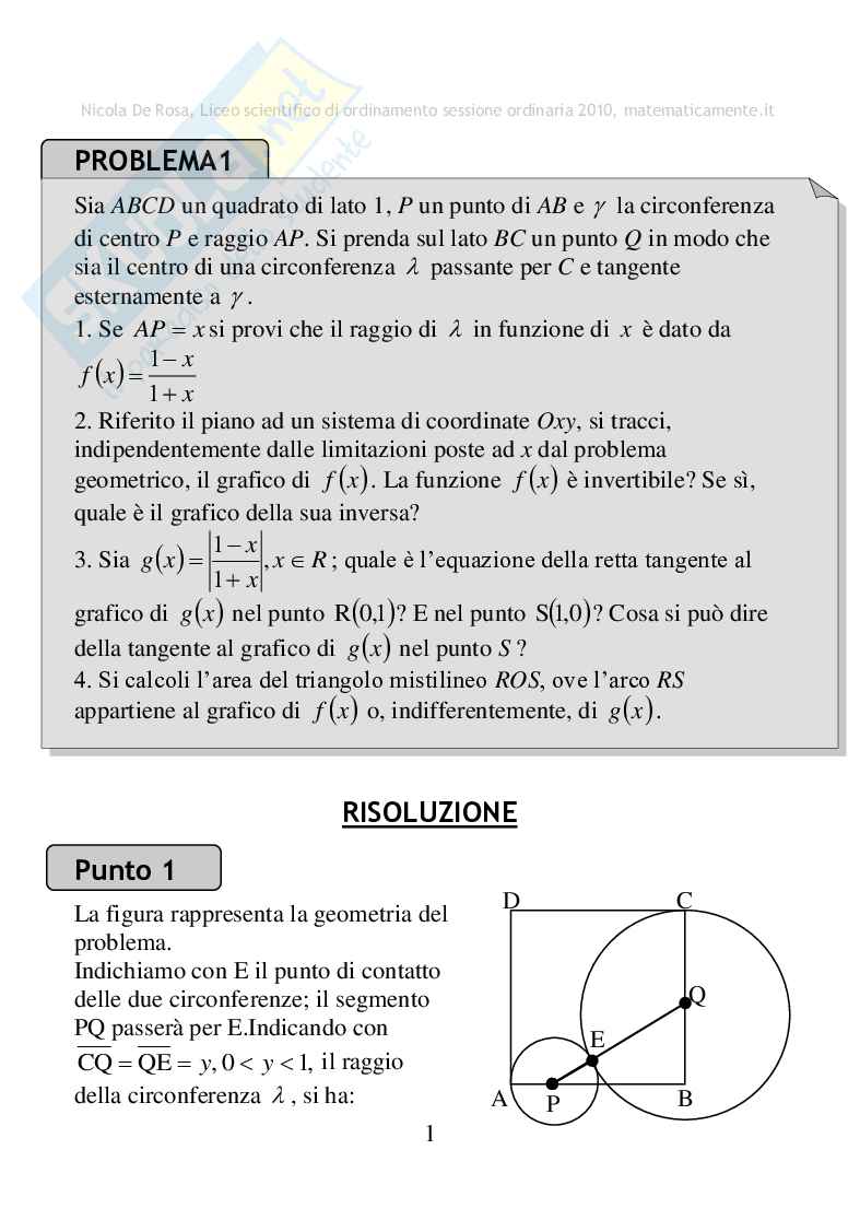 2010 - Liceo scientifico di ordinamento, sessione ordinaria Pag. 1