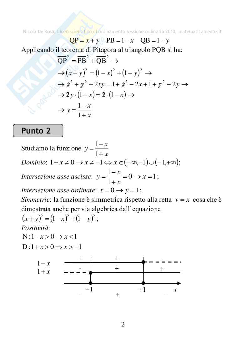 2010 - Liceo scientifico di ordinamento, sessione ordinaria Pag. 2