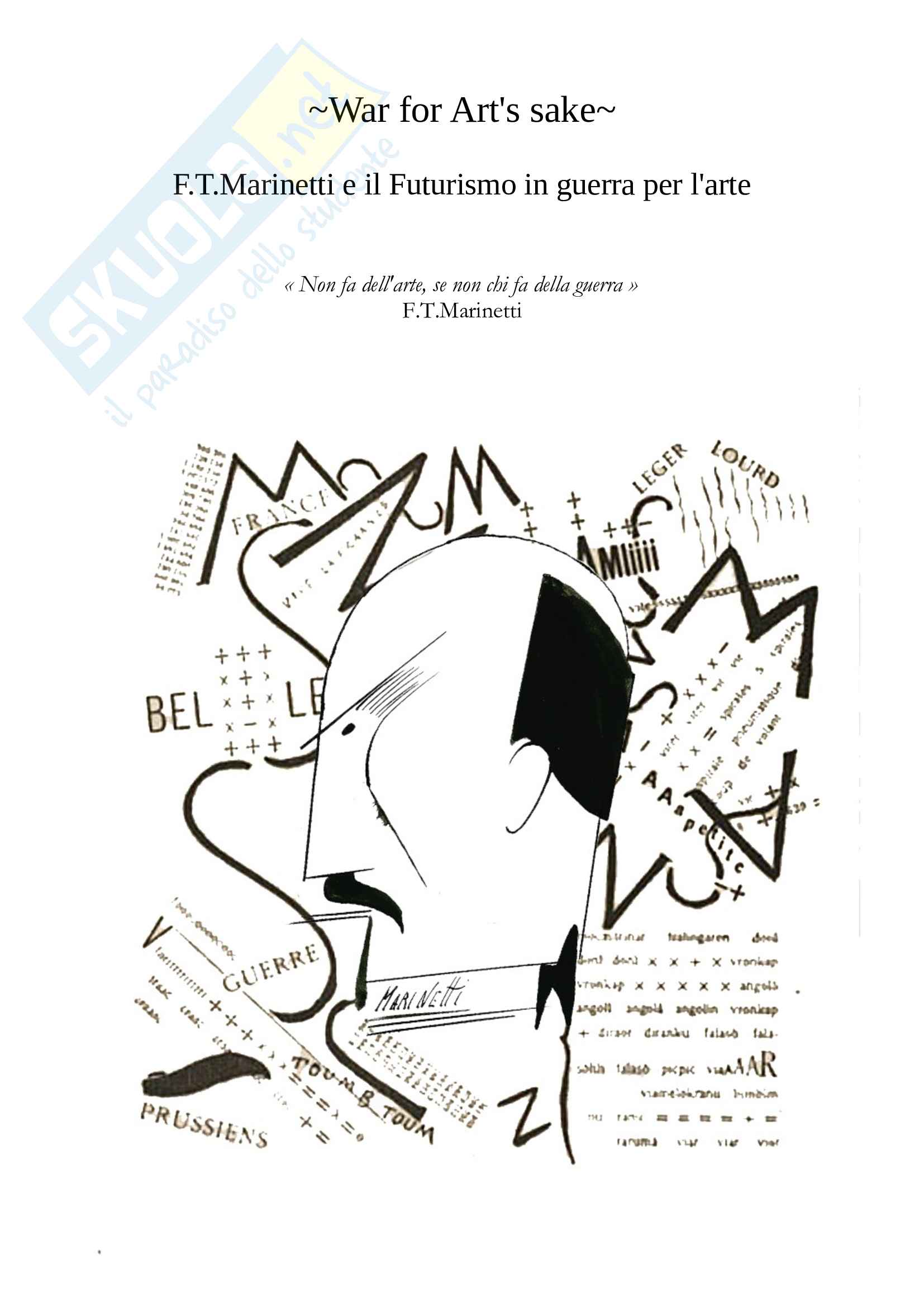 Tesi Futurismo e Filippo Tommaso Marinetti Pag. 1