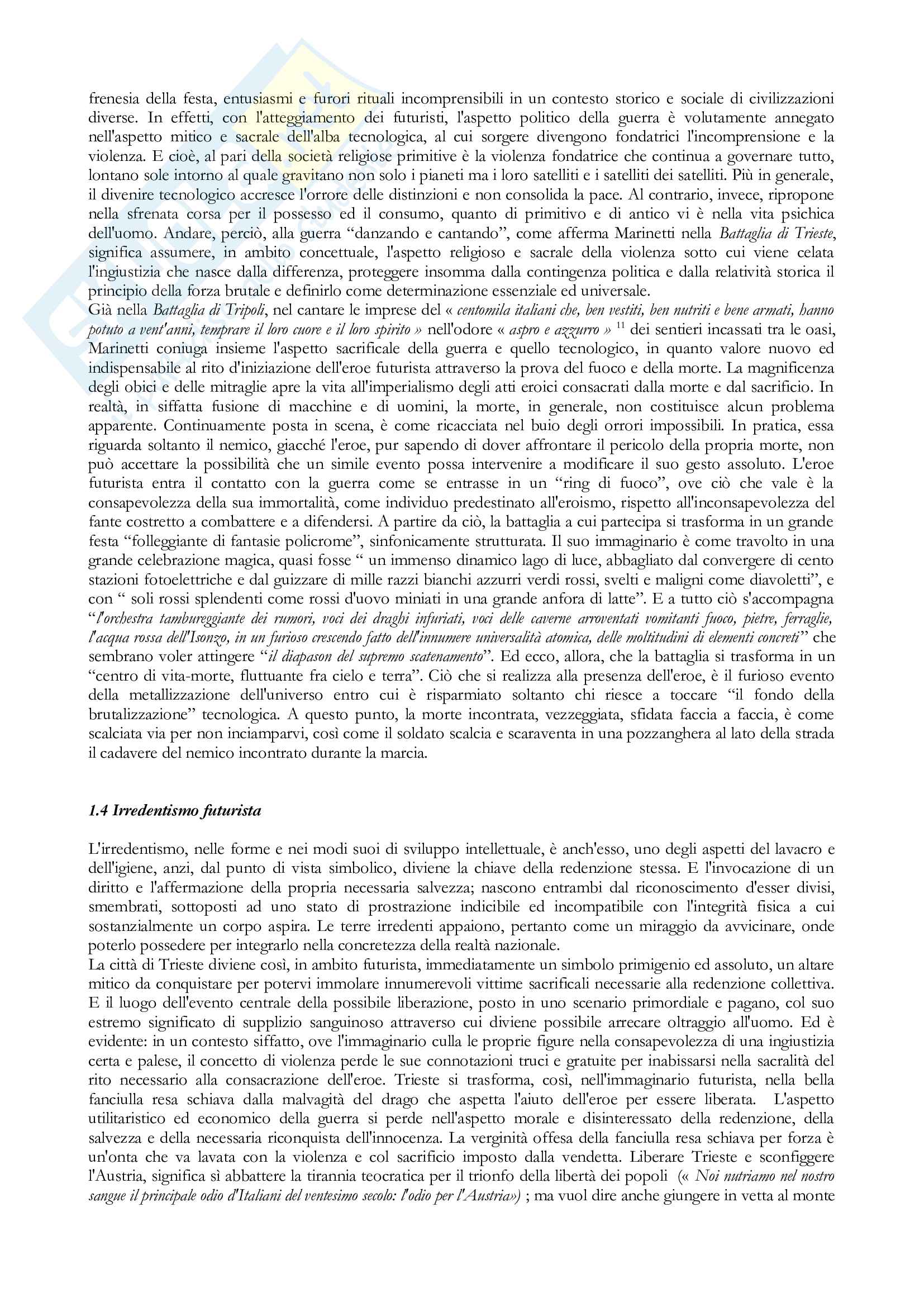 Tesi Futurismo e Filippo Tommaso Marinetti Pag. 6