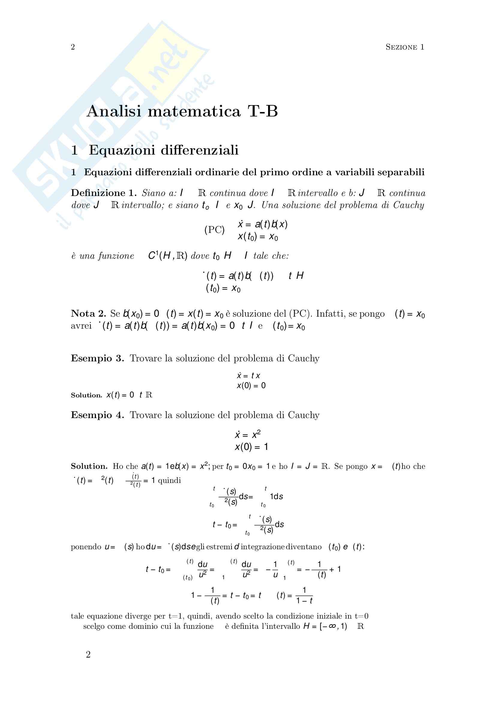 Lezioni e esercizi, Analisi matematica TB Pag. 2