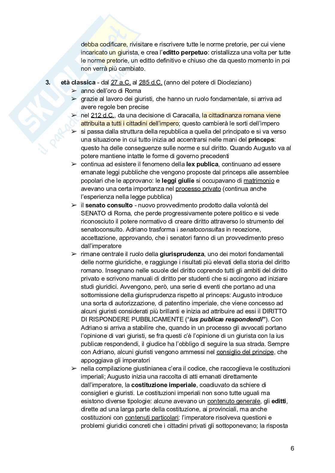 Riassunto esame Fondamenti romanistici del diritto europeo, Prof. Schiavo Silvia, libro consigliato Fondamenti del diritto europeo, Lambrini Pag. 6