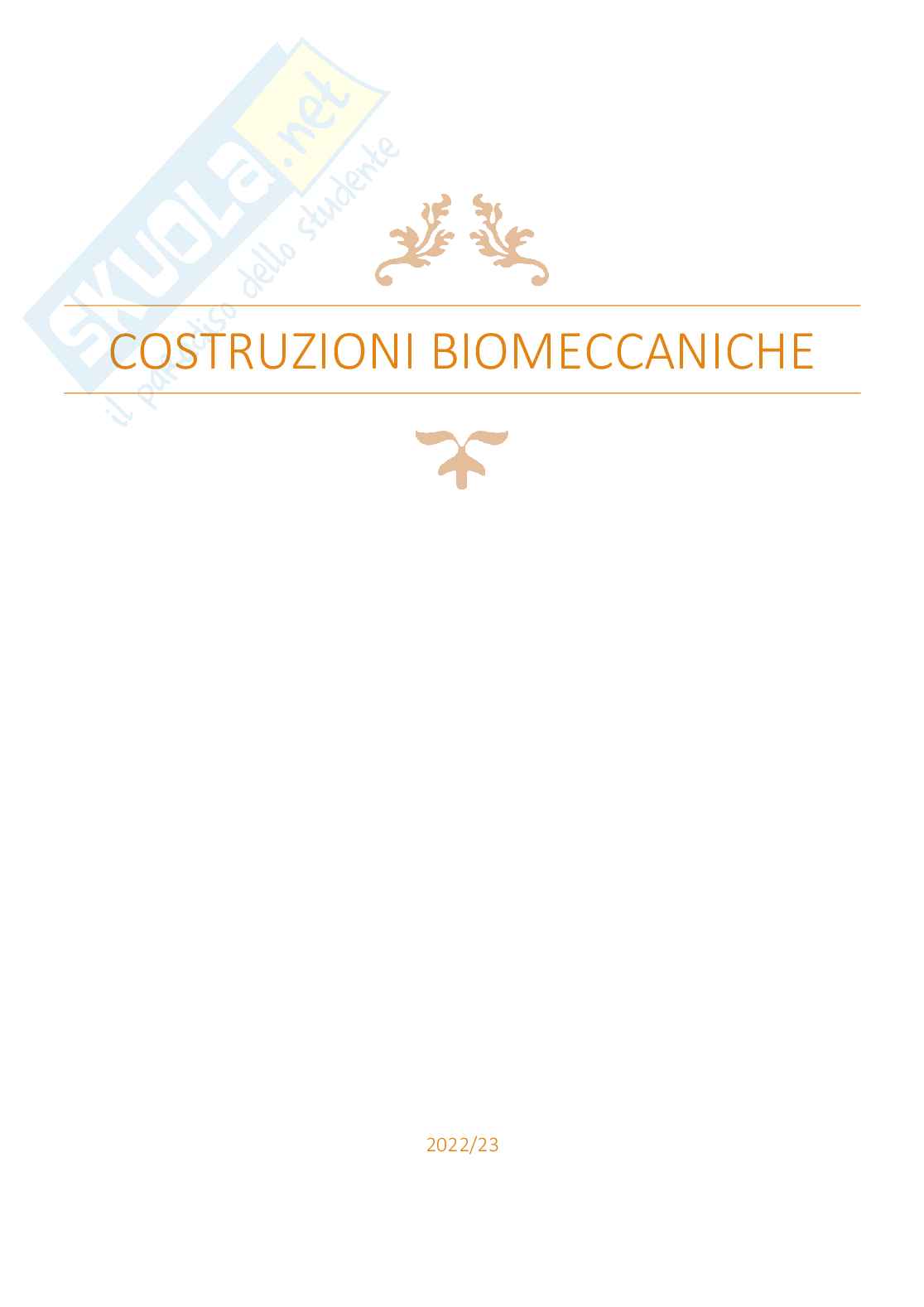 Appunti di lezione di Costruzioni biomeccaniche Pag. 1