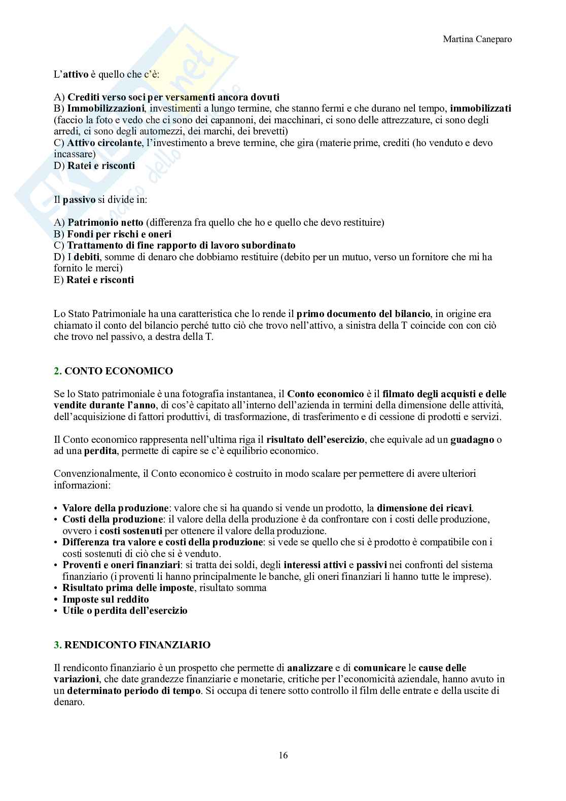 Economia aziendale – Parte 1 – Teoria (azienda, equilibri, bilancio, contabilità) Pag. 16