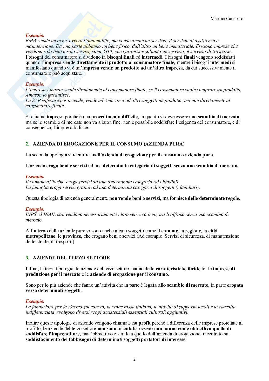 Economia aziendale – Parte 1 – Teoria (azienda, equilibri, bilancio, contabilità) Pag. 2