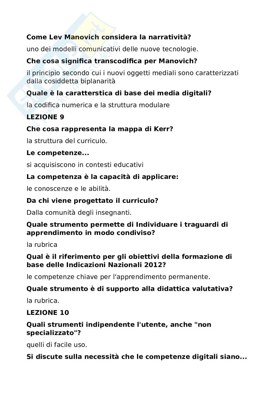 Paniere risposte chiuse con fuori paniere di Didattica dei nuovi media corretto Pag. 2