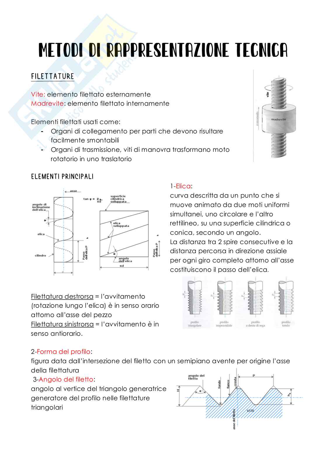 Appunti Metodi di rappresentazione tecnica Pag. 1